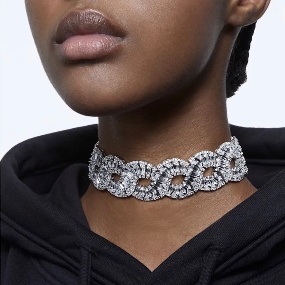 Authentic Swarovski Hyberbola Choker. Elegant diamond Statement necklace. New